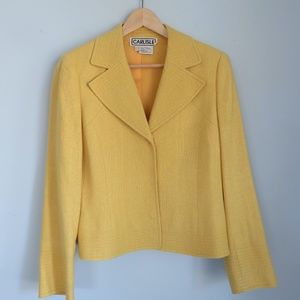❦ CARLISLE Vintage Yellow Tweed Blazer ❦